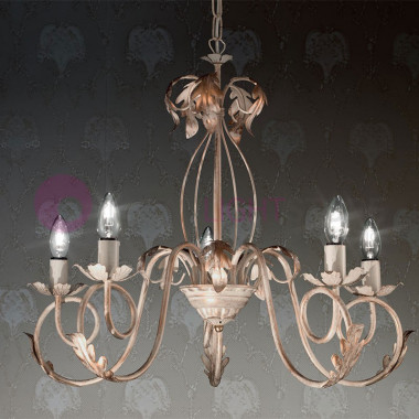 LUCY Chandelier 5 Lights Wrought Iron Style Rustic Florentine Style