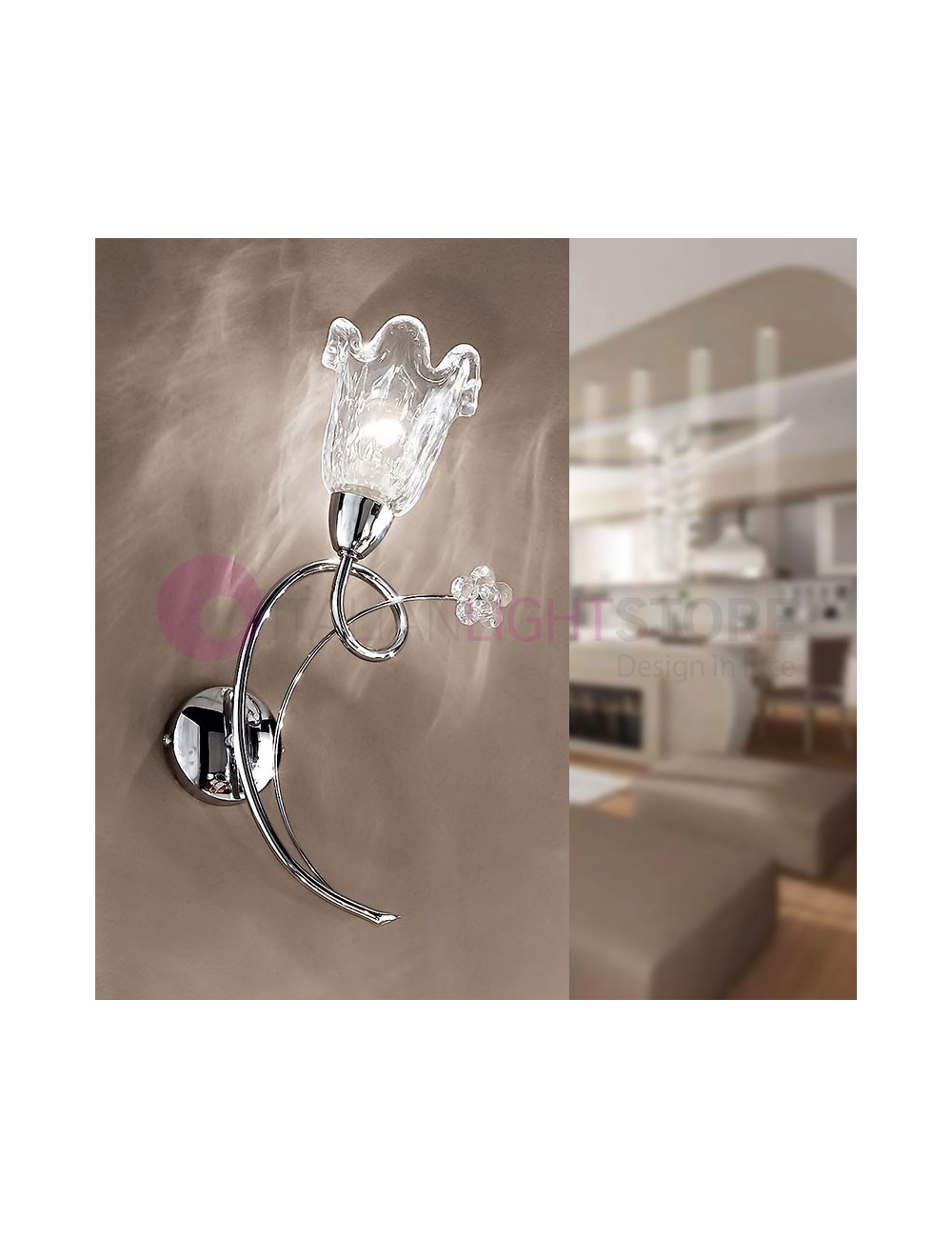 BETTA Applique Murale 1 Light Chrome Moderne