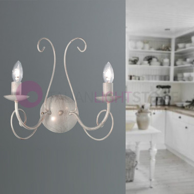 CORTE Applique Candelabro Rustico in Ferro a 2 Luci