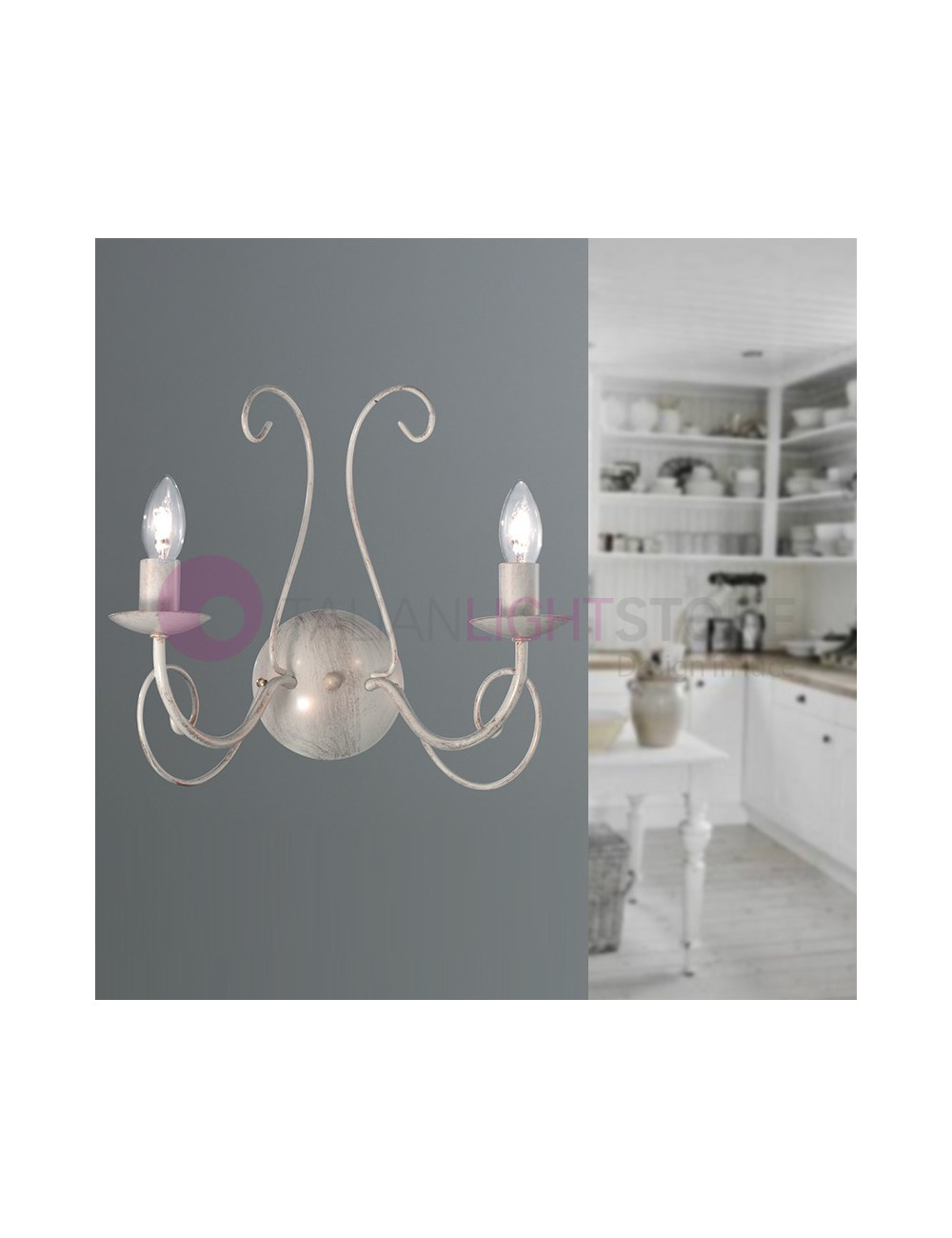 The COURT Sconces Candelabra-Rustic Iron 2 Light