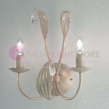 The DUCHESS wall Sconce with Candelabra Rustic Iron 2 Light with Drops