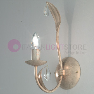 The DUCHESS wall Sconce with Candelabra Rustic Iron 1 Light with Drops