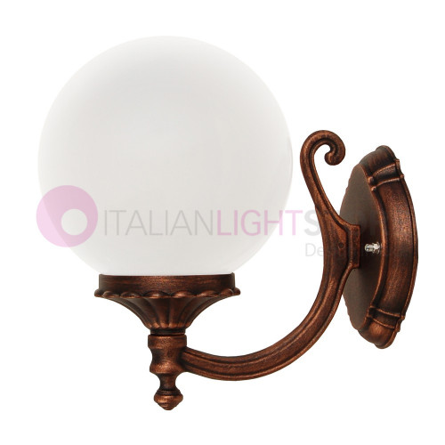 ORIONE S20 Outdoor Wall Lamp with Globe Sphere d.20