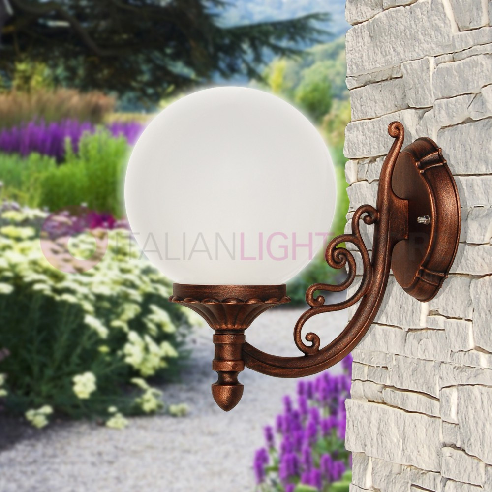 ORIONE S20 Outdoor Wall Lamp with Globe Sphere d.20