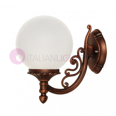 ORIONE S20 Outdoor Wall Lamp with Globe Sphere d.20