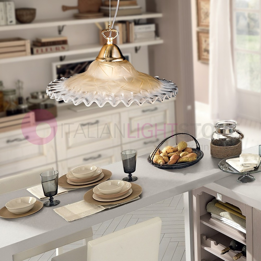 ANITA Glass kitchen pendant lamp