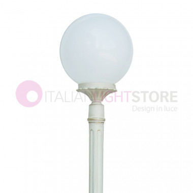 ORIONE BIANCO S25 Street lamp White Pole Outdoor Garden Sphere Globe d.25