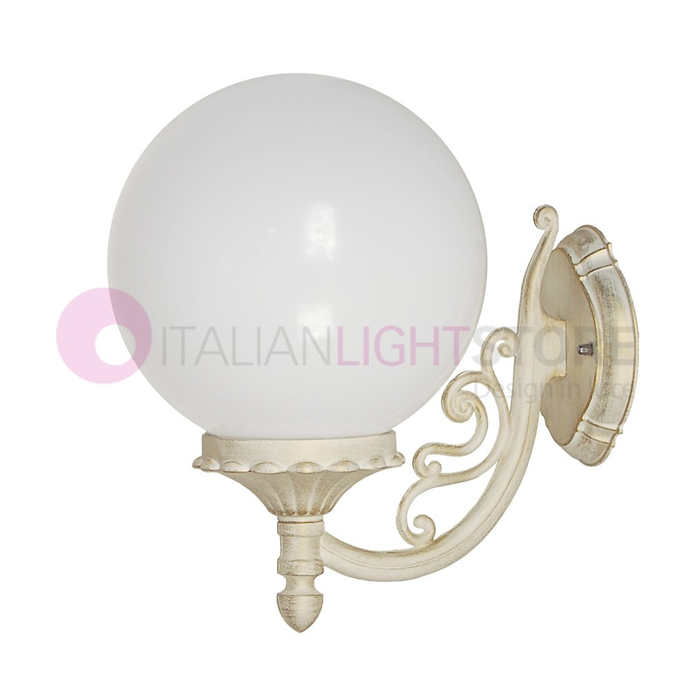 ORIONE BIANCO S25 Applique Extérieure Jardin Sfera Globo d.25