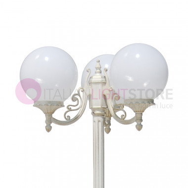 ORIONE BIANCO S25 Lampadaire White Pole Outdoor Garden Sphere Globe d.25