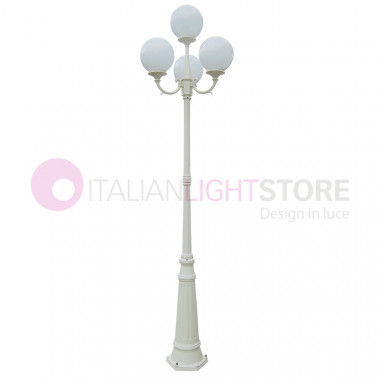 ORIONE BIANCO S25 Lampadaire White Pole Outdoor Garden Sphere Globe d.25