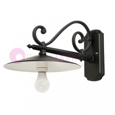 ELIO Outdoor Wall Lamp in Anthracite Aluminum with Plate d.30
