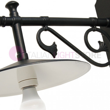 ELIO Lámpara de pared rústica Linterna Antracita de exterior con placa d.30