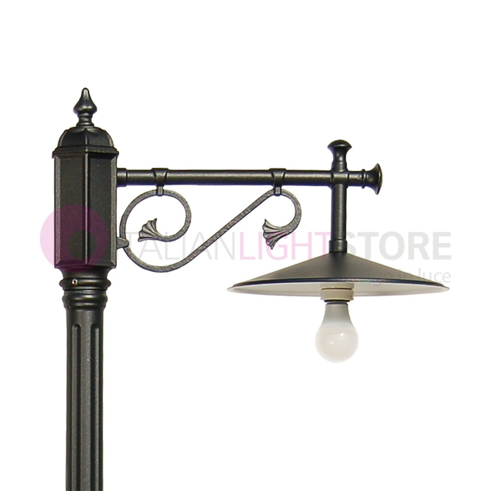 ELIO Street lamp with 1 Outdoor Light Anthracite with Enameled Plate d.30