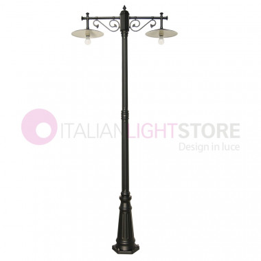 ELIO Outdoor Street Light in Anthracite Aluminum with Enameled Plates d.30