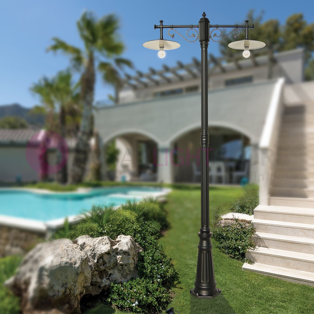 ELIO Outdoor Street Light in Anthracite Aluminum with Enameled Plates d.30