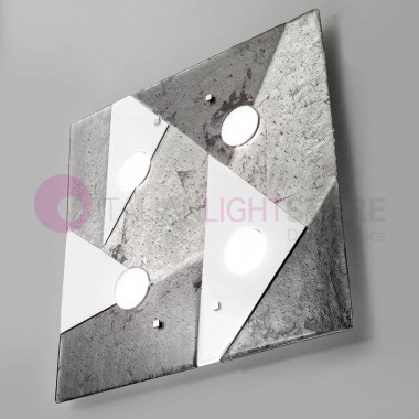 TRÍGONO de la luz de Techo Moderna de Cristal de Murano L. 50x50