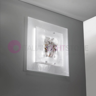 ABSTRACUS Plafoniera Moderna in Vetro di Murano L. 60x60