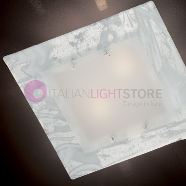 Sahara Lámpara de Techo de luz de Techo de Cristal de Murano de 60x60 Familamp
