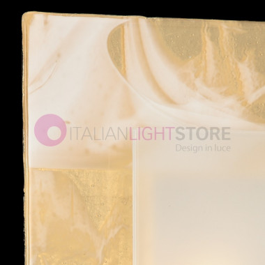 SAHARA Plafoniera Lampada Moderna in Vetro di Murano L. 35x35