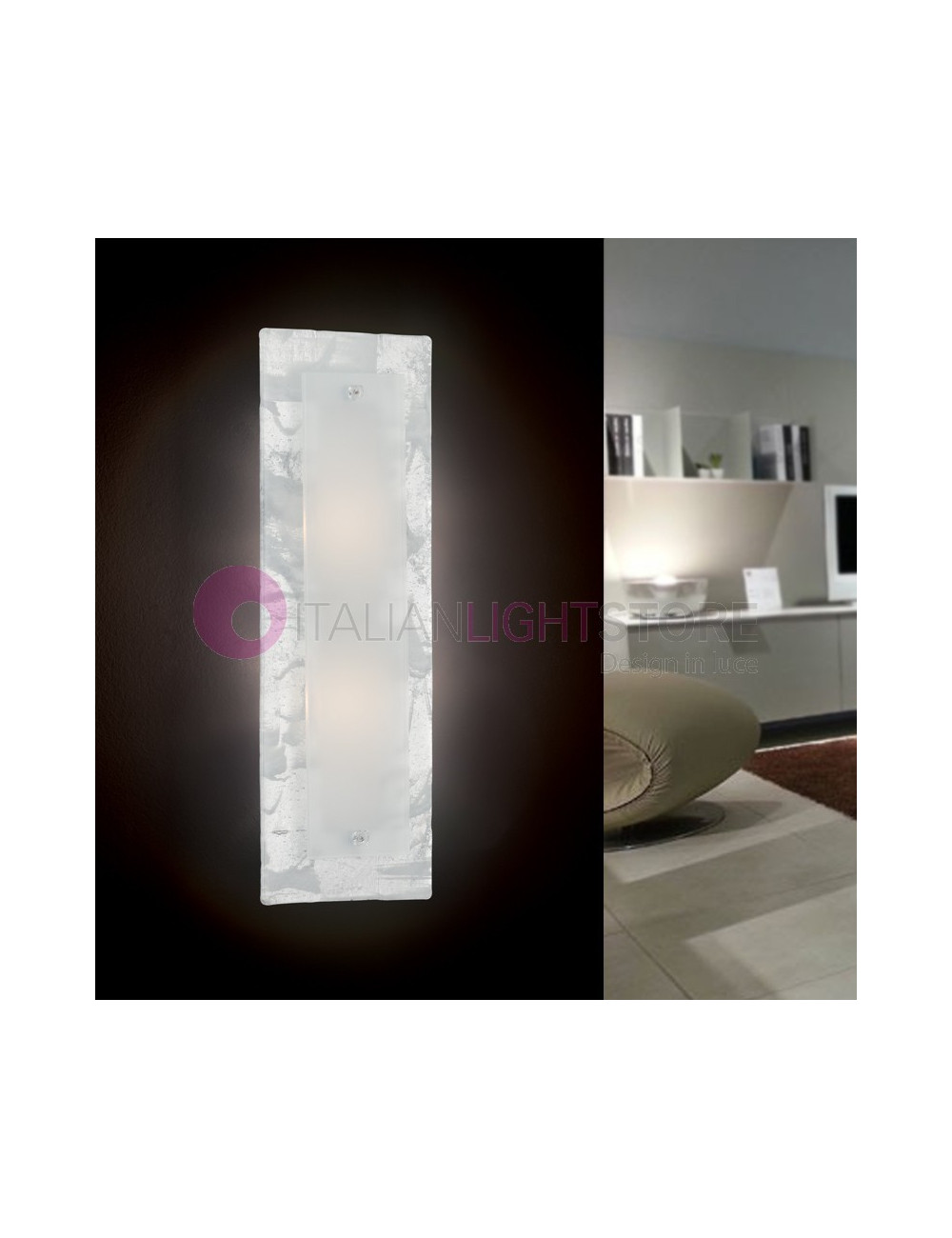 Sahara Lámpara de pared con Cristal de Murano 45x h15