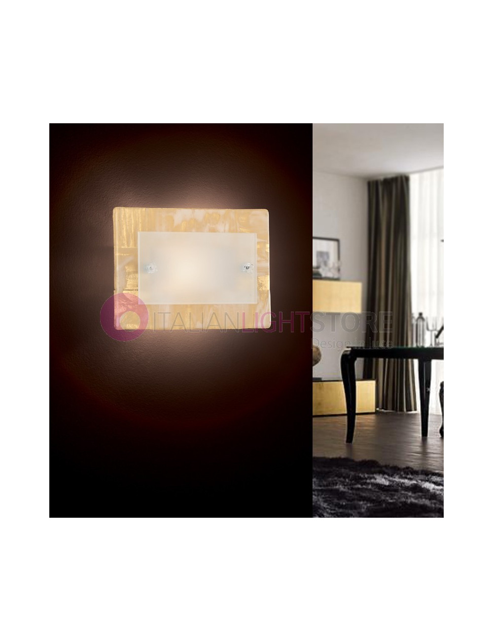 Sahara Lámpara de pared con Cristal de Murano de 30x20