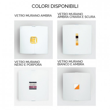 gd0082 MUR Appliques lampe de mur avec des Inserts en Verre de Murano 4 Variantes