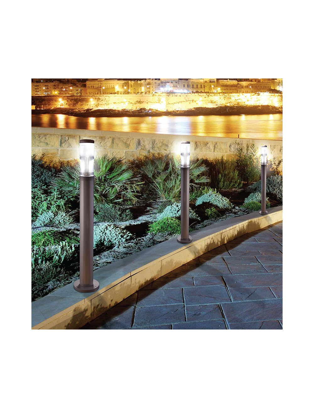 FRESNEL Farola moderna h. 103 cm Iluminación jardín | Duralita