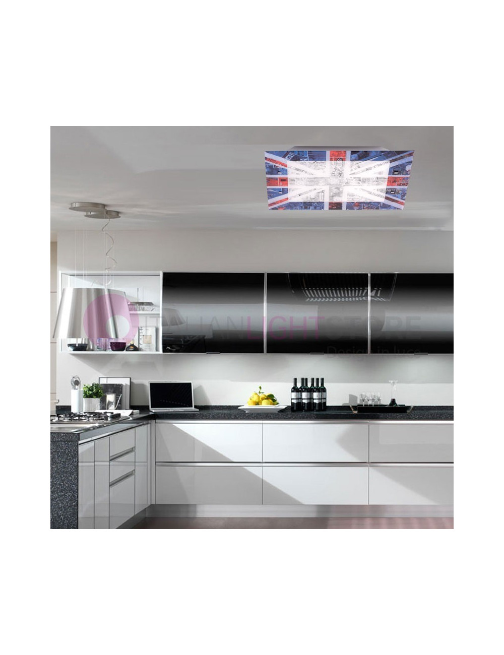 UNION JACK plafonnier lustre Plafond Drapeau anglais L. 55x55 Design Moderne