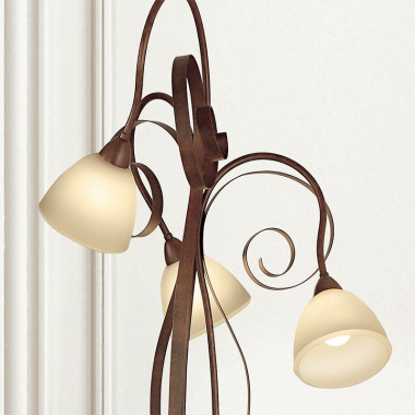 1750 lampadaire lampadaire 3 lumières Style Rustique Classique Pays en Fer Forgé