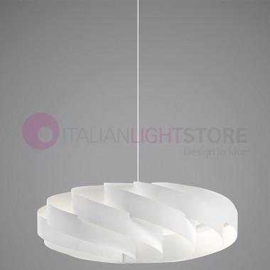 FLAT by Linea Zero, Suspension Lamp 4 Measures Modern Design Plastic