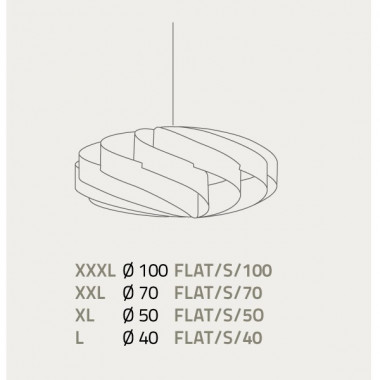 FLAT by Linea Zero, Lampe suspendue 4 Mesures Design Moderno Plastica