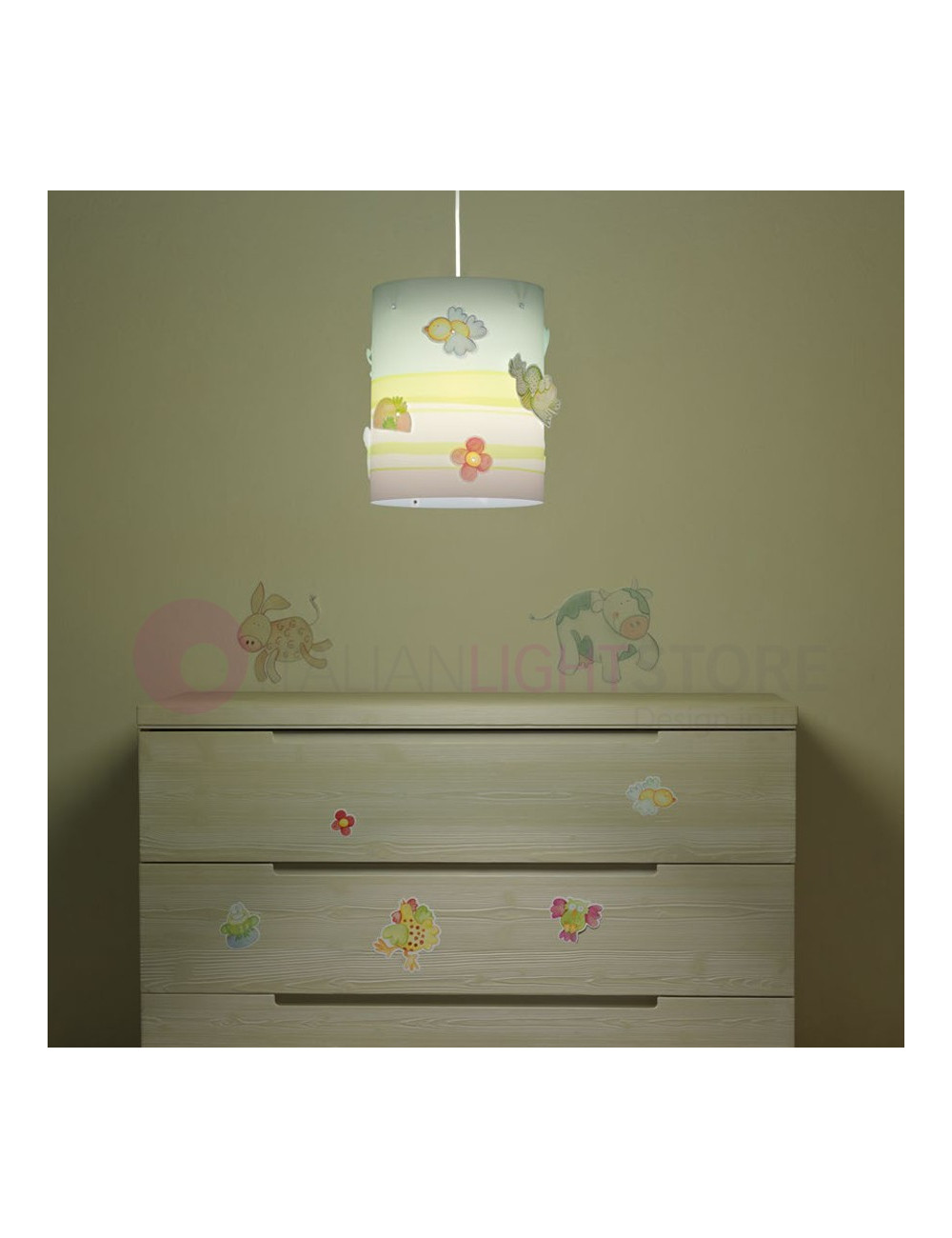 Lustre suspension pour enfant My Farm animaux de la ferme