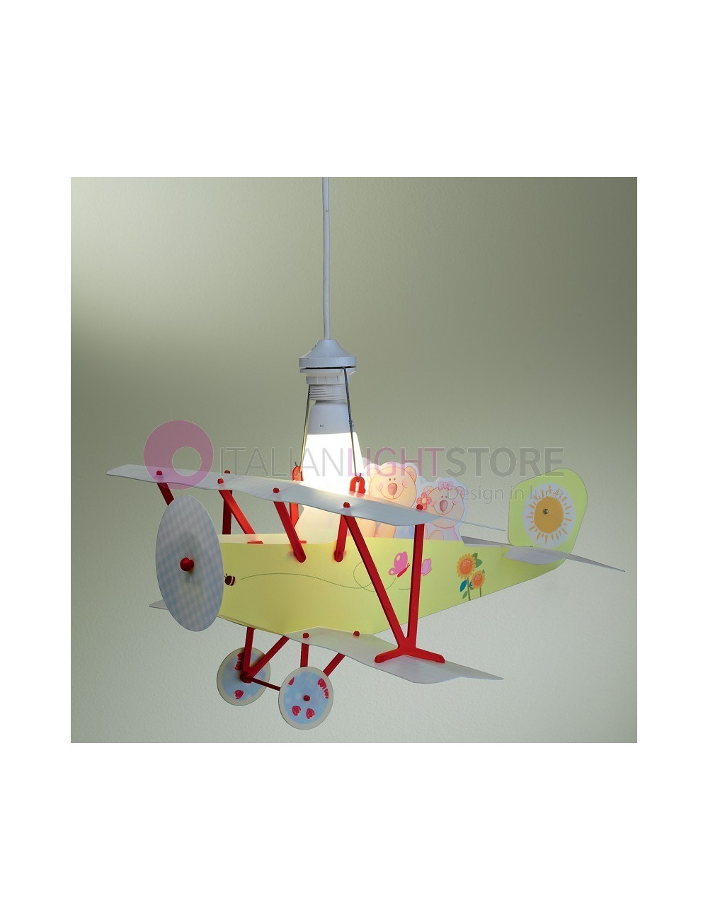 ORSETTI Biplane Pendentif Lustre Chambre d’enfants