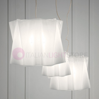 FOLIO by LINEA ZERO ILLUMINAZIONE, Modern Design Pendant Lamp 3 sizes fabric effect