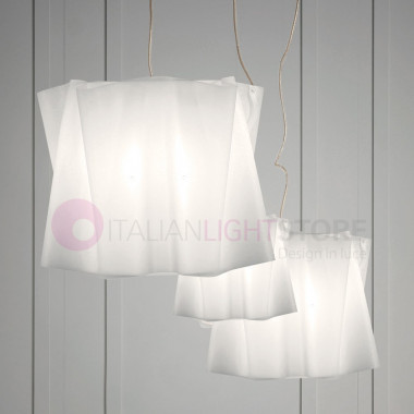 FOLIO by LINEA ZERO ILLUMINAZIONE, Lámpara colgante de diseño moderno 3 tamaños efecto tela