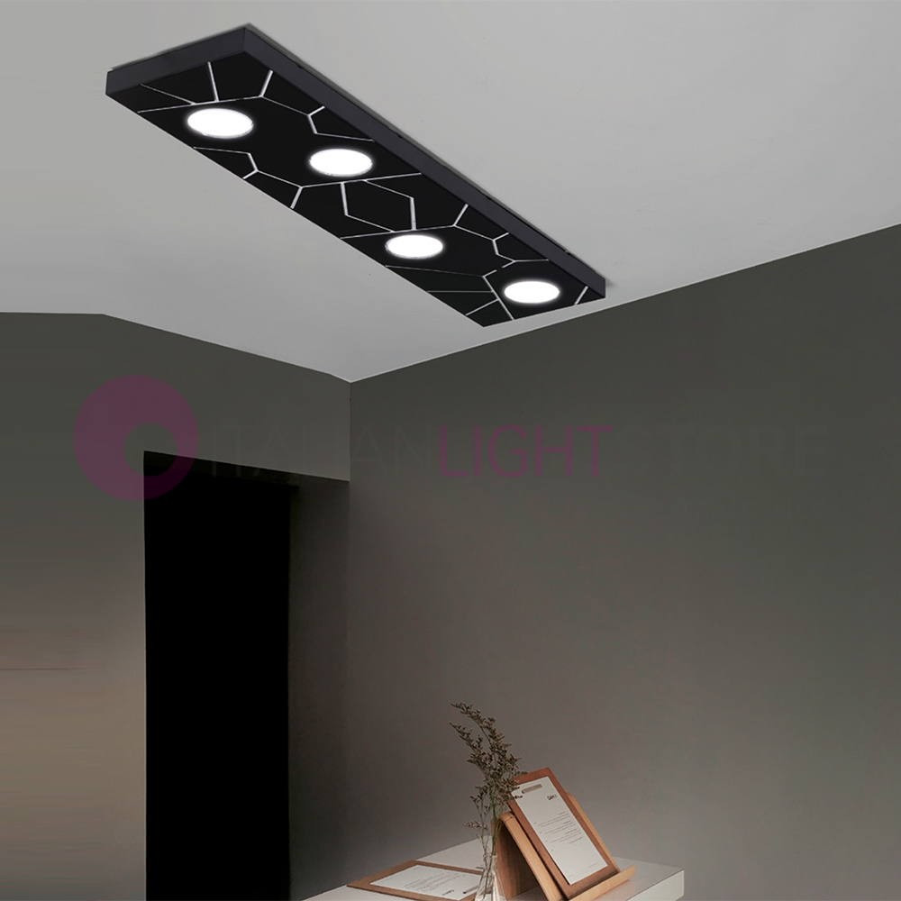 STREET SYSTEM Cattaneo Illuminazione | Plafoniera Rettangolare Modulare 80x20 4 Luci GX53 Led