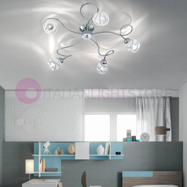 CAMILLA Deckenleuchte mit 5 Leuchten Modernes Chrom für Schlafzimmer