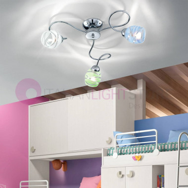 CAMILLA Lámpara de techo dormitorio de 3 luces Cromo Moderno