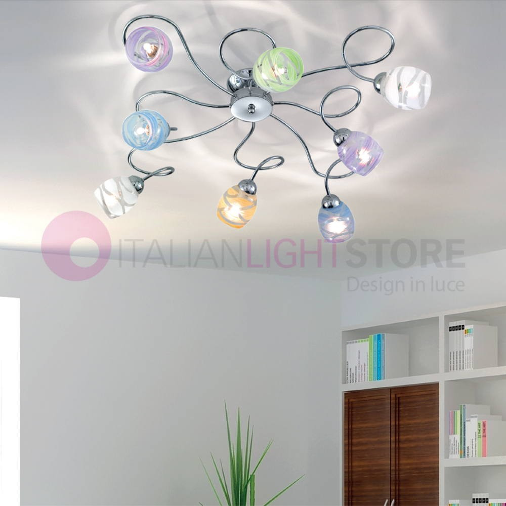 CAMILLA Plafonnier 8 lumières chambre Chrome Moderne CAMILLA Plafonnier 8 lumières chambre Chrome Moderne