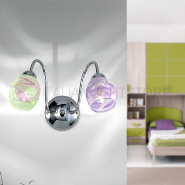 CAMILLA Wandleuchte mit 2 Lichtern Modern Chrome für Schlafzimmer