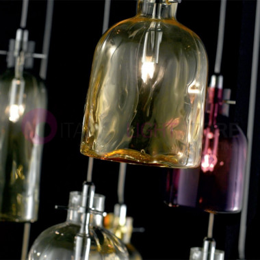 BOSSA NOVA 2761 Selene Lighting | Suspension de bouteille en verre soufflé design moderne