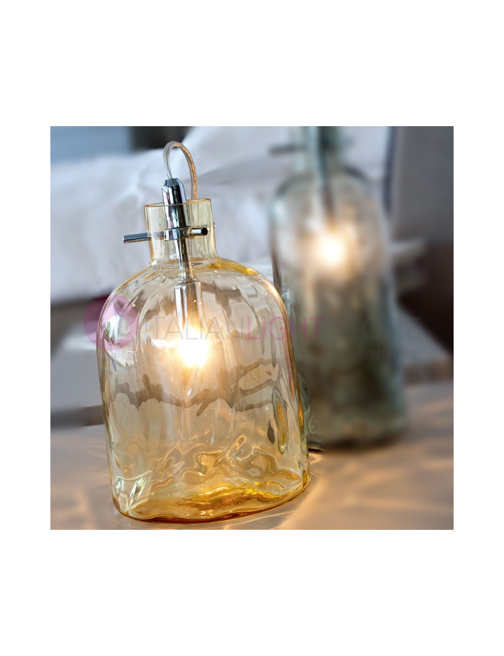 BOSSA NOVA 2765 Selene Lighting | Bouteille en verre soufflé Lampe de comptoir Design moderne