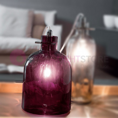 BOSSA NOVA 2765 Selene Illuminazione | Lampada da Appoggio Bottiglia in Vetro Soffiato Design Moderno