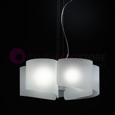 0370/5 PAPIRO Selene Iluminación | Lámpara de araña de cristal extra clara D.65 Diseño moderno