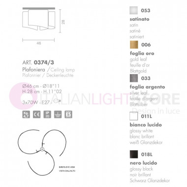 PAPYRUS 0374 Selene Beleuchtung | Deckenleuchte Deckenleuchte Extra Clear Crystal D.50 Modern Design