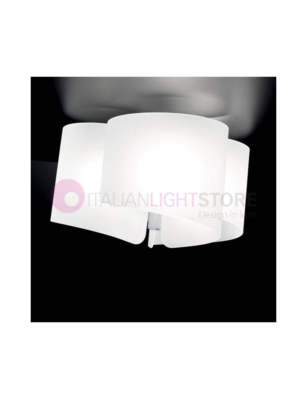 PAPIRO 0374 Selene Illuminazione | Plafoniera Lampadario da soffitto Cristallo Extra Chiaro D.50 Design Moderno