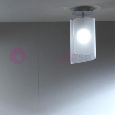 PAPIRO 0377 Selene Illuminazione | Plafoniera in Cristallo Curvato D.15 Design Moderno