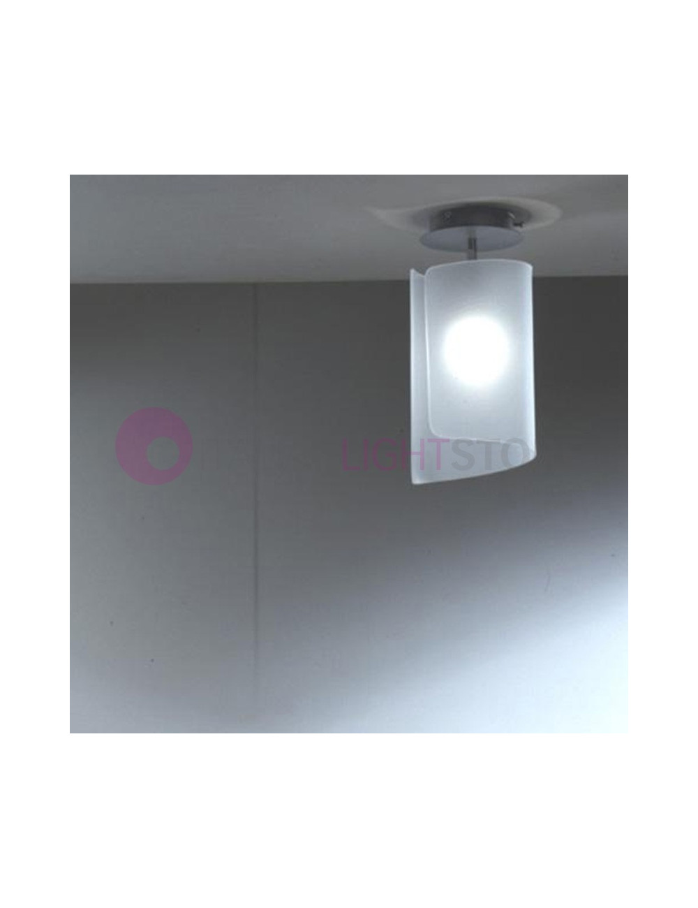 PAPIRO 0377 Selene Illuminazione | Plafoniera in Cristallo Curvato D.15 Design Moderno