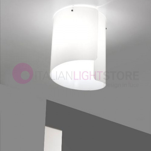 PAPIRO 0386 Selene illuminazione | Plafoniera soffitto Cristallo Curvato D.26 Design Moderno
