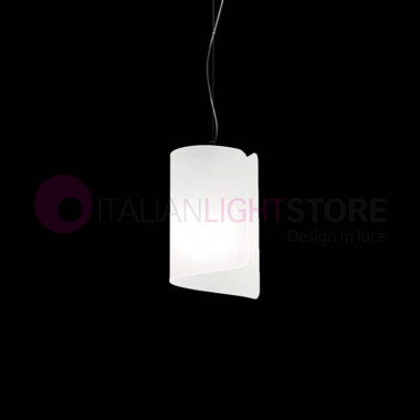 PAPYRUS 383 | de iluminación Selene Lámpara de suspensión única en cristal curvo D.15 de diseño moderno